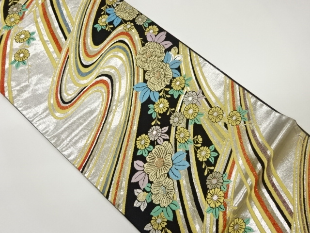 JAPANESE FUKURO OBI / WOVEN FLORAL PLANTS